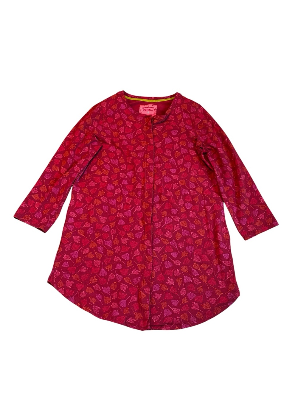 Gudrun Sjoden Floral Tunic Cardigan Pockets Organic Cotton Art To Wear Bohemian